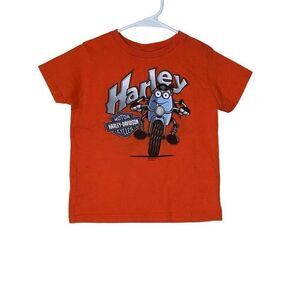 Harley-Davidson Kids Orange Graphic T-Shirt 2XS Short Sleeve Casual